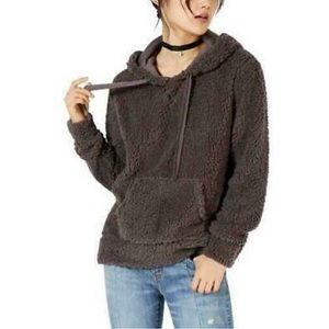 Hippie Rose Charcoal Sherpa Sweatshirt
